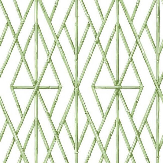 Riviera Bamboo Trellis Green Wallpaper