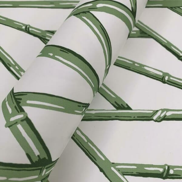 Riviera Bamboo Trellis Green Wallpaper
