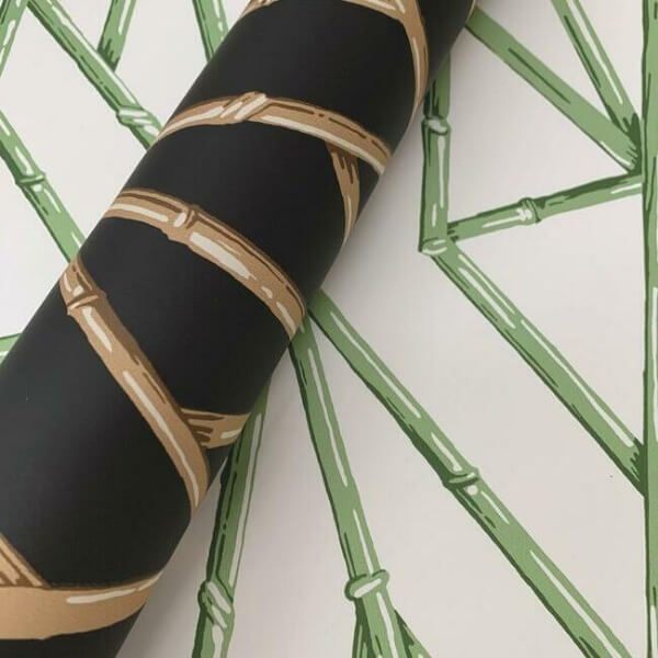 Riviera Bamboo Trellis Green Wallpaper