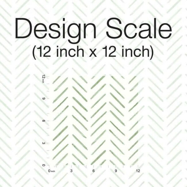 Painted Herringbone Green Wallpaper