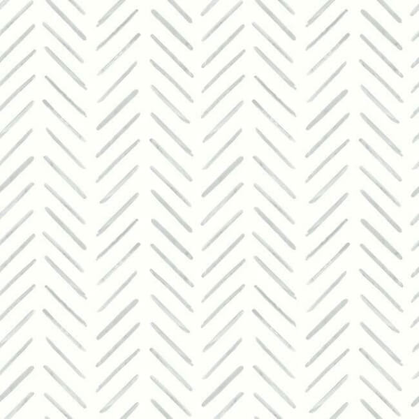Painted Herringbone Grey Wallpaper