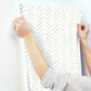 Painted Herringbone Grey Wallpaper