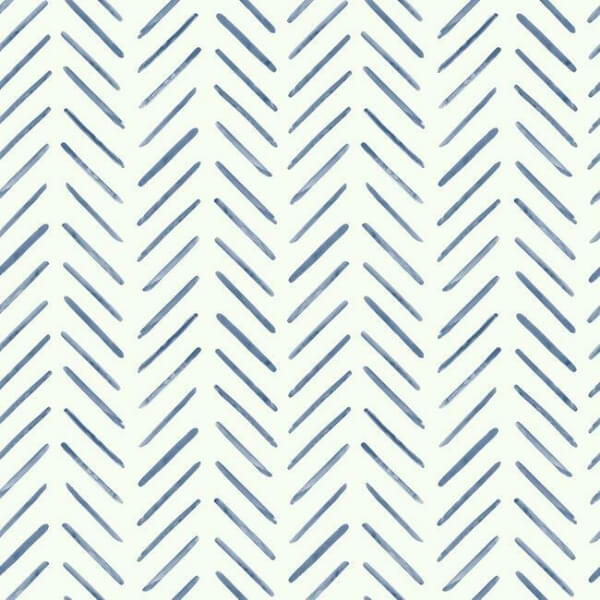Painted Herringbone Navy Wallpaper