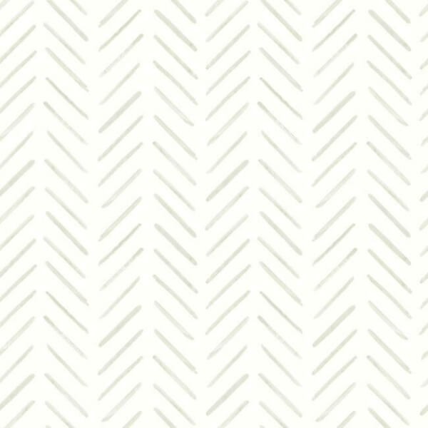 Painted Herringbone Off White Wallpaper