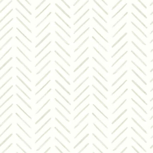 Painted Herringbone Off White Wallpaper