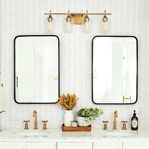 Painted Herringbone Off White Wallpaper