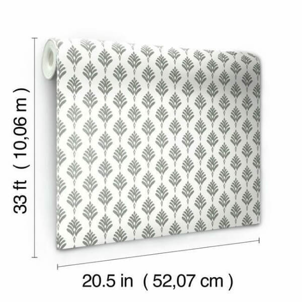 French Scallop Grey Wallpaper