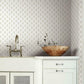 French Scallop Off White Wallpaper