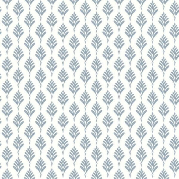 French Scallop Blue Wallpaper
