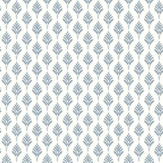 French Scallop Blue Wallpaper