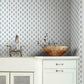 French Scallop Blue Wallpaper