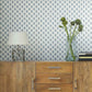 French Scallop Blue Wallpaper