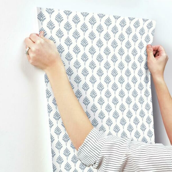 French Scallop Blue Wallpaper