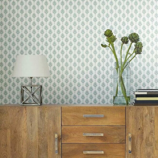 French Scallop Light Grey Wallpaper