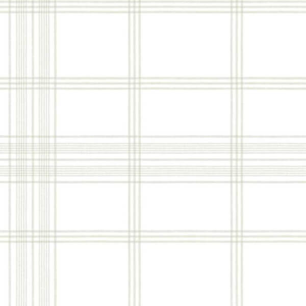 Charter Plaid Off White Wallpaper