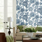 White & Blue Midsummer Jacobean Wallpaper