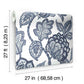 White & Blue Midsummer Jacobean Wallpaper