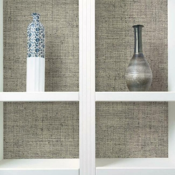 Papyrus Weave Black Wallpaper