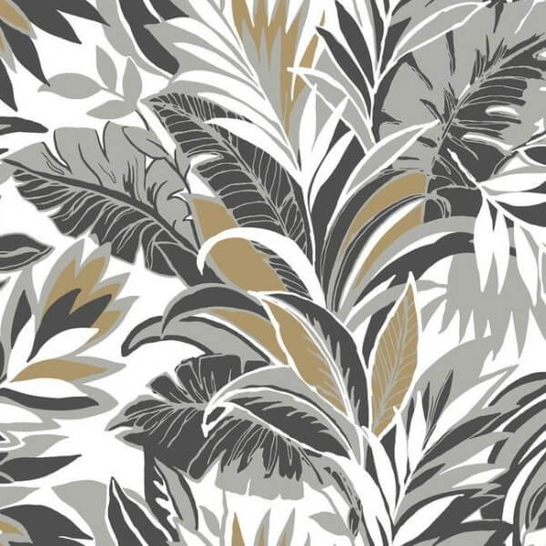 Palm Silhouette Black & Gold Wallpaper