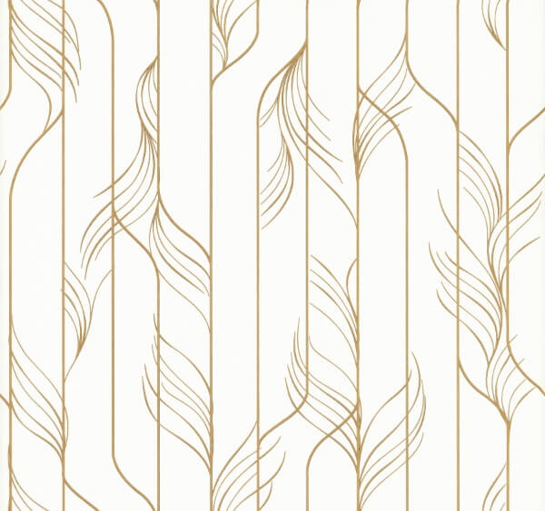 Elemental Thread White & Gold Wallpaper