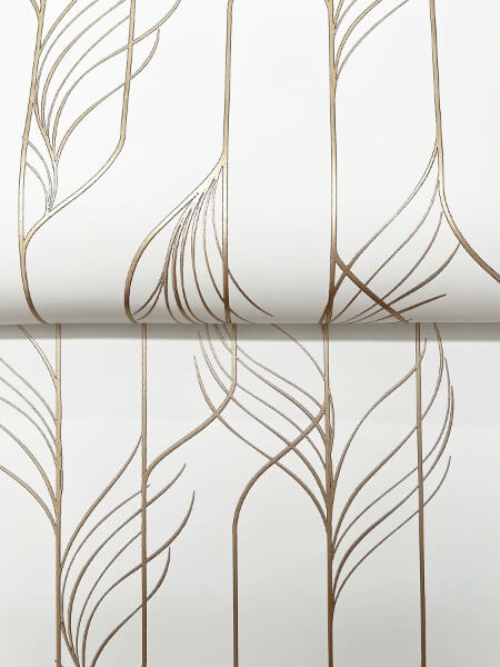 Elemental Thread White & Gold Wallpaper