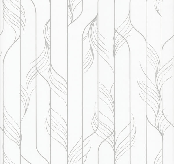 Elemental Thread White & Silver Wallpaper