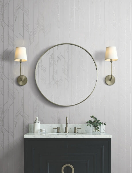 Elemental Thread White & Silver Wallpaper