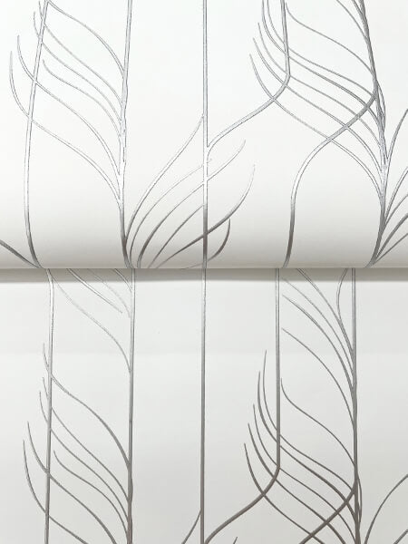 Elemental Thread White & Silver Wallpaper