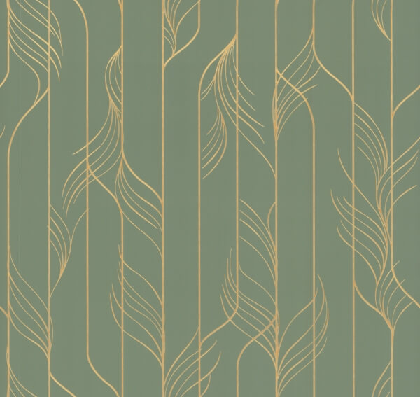 Elemental Thread Green & Gold Wallpaper