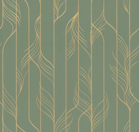 Elemental Thread Green & Gold Wallpaper