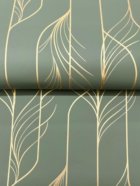 Elemental Thread Green & Gold Wallpaper
