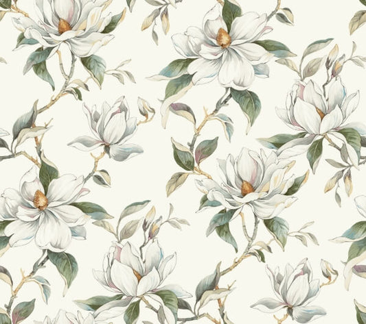 Garden Jewels White Wallpaper