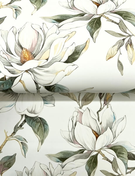 Garden Jewels White Wallpaper