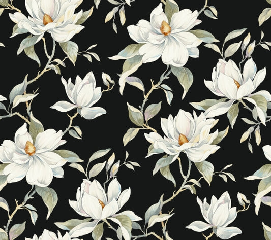 Garden Jewels Black Wallpaper
