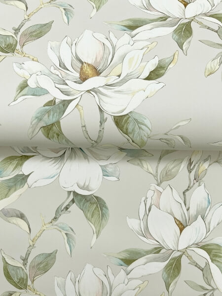 Garden Jewels Warm Grey Wallpaper