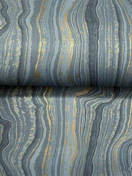 Mineral Shimmer Denim & Gold Wallpaper
