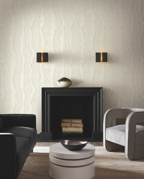 Mineral Shimmer White & Pearl Wallpaper