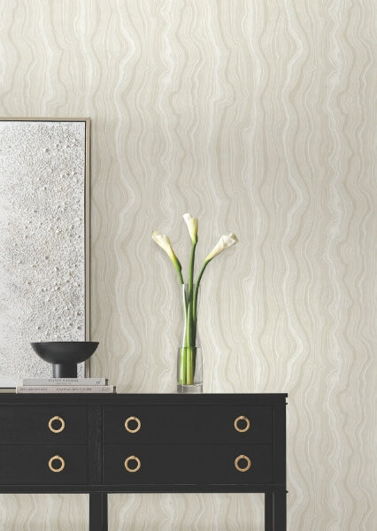 Mineral Shimmer White & Pearl Wallpaper