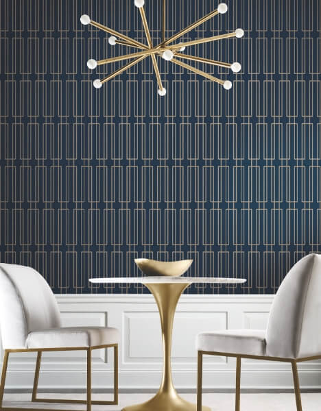 Terrace Navy Wallpaper