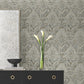 Velvet Crush Damask Taupe & Gold Wallpaper