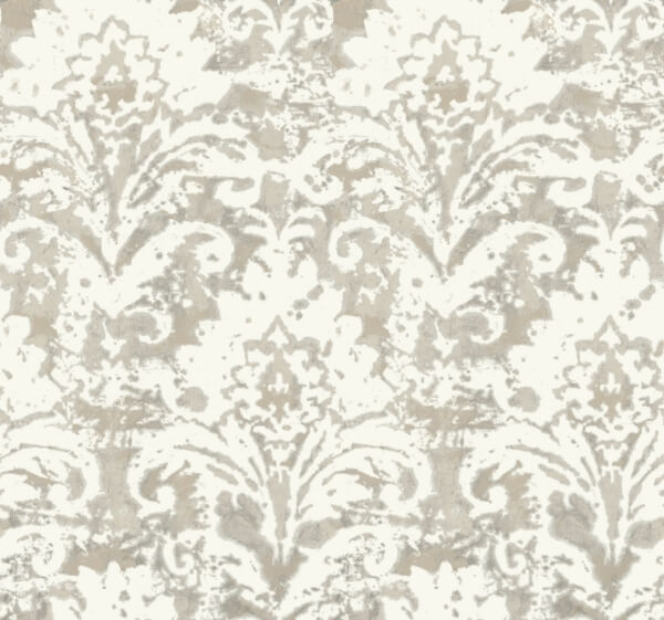 Velvet Crush Damask Soft Neutral & Pearl Wallpaper