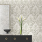 Velvet Crush Damask Soft Neutral & Pearl Wallpaper