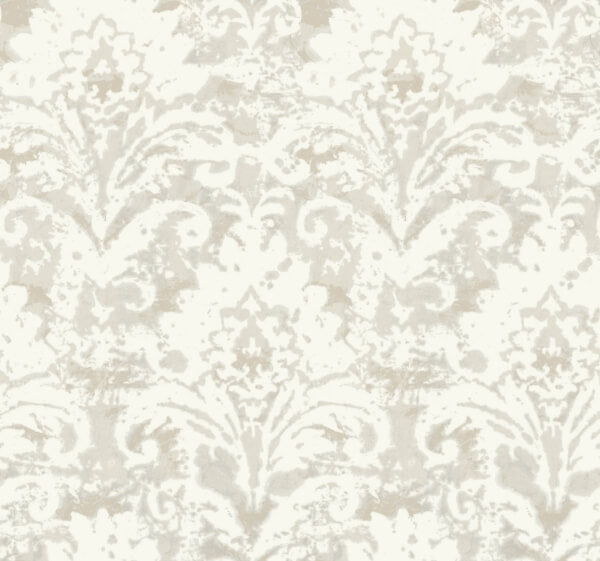 Velvet Crush Damask Cream & Pearl Wallpaper