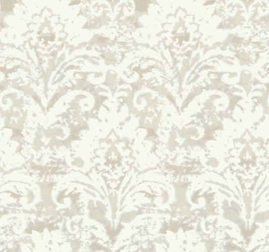 Velvet Crush Damask Cream & Pearl Wallpaper