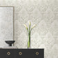 Velvet Crush Damask Cream & Pearl Wallpaper