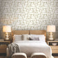 Craftsman Geometric White & Gold Wallpaper