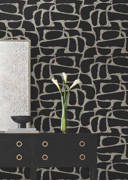 Craftsman Geometric Black Wallpaper
