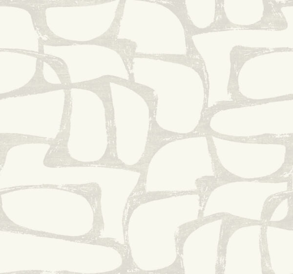 Craftsman Geometric White & Soft Grey Wallpaper