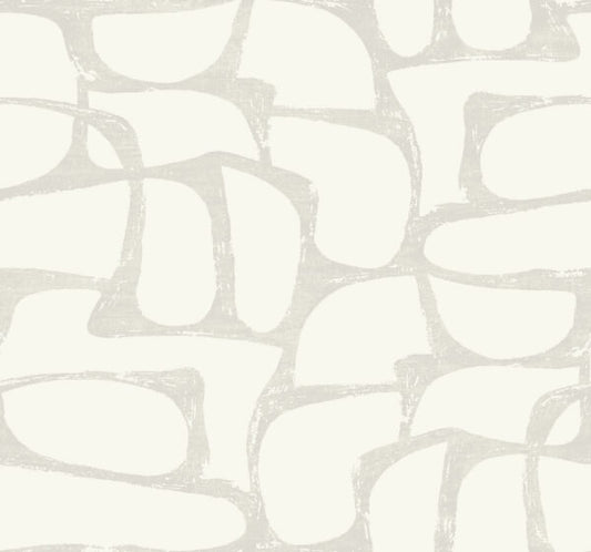 Craftsman Geometric White & Soft Grey Wallpaper