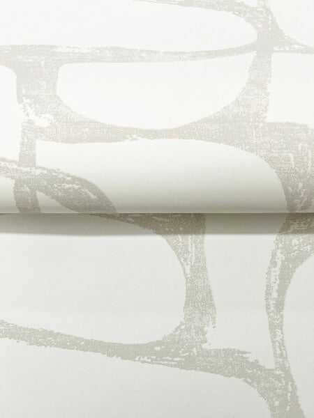 Craftsman Geometric White & Soft Grey Wallpaper